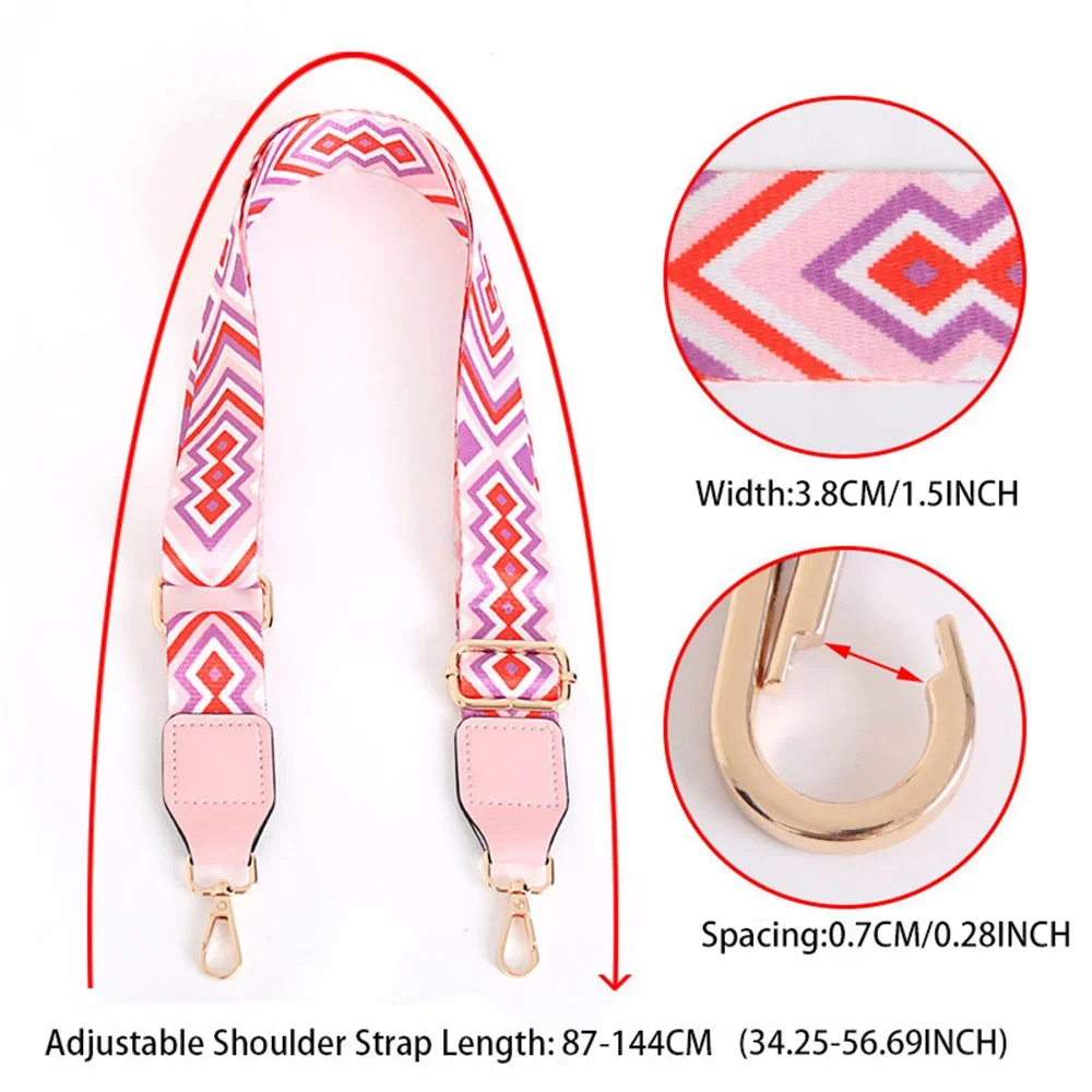 Nylon Shoulder Bag Strap Adjustable Women Crossbody Strap Soft Accessories Replacement Straps Wide Purse Strap Chain Bag Straps