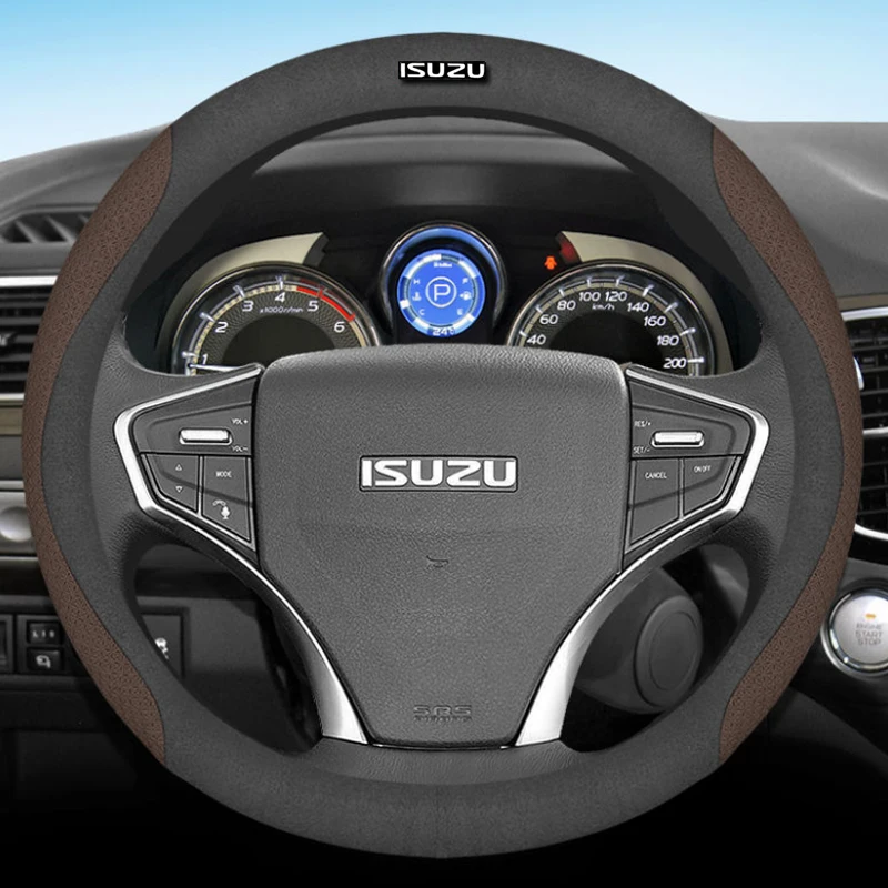 Leather Car Steering Wheel Cover for Isuzu D-MAX 2012 - 2024 MU-X 2012 - 2024 DMax MUX 2012 - 2024 Auto Interior Accessories