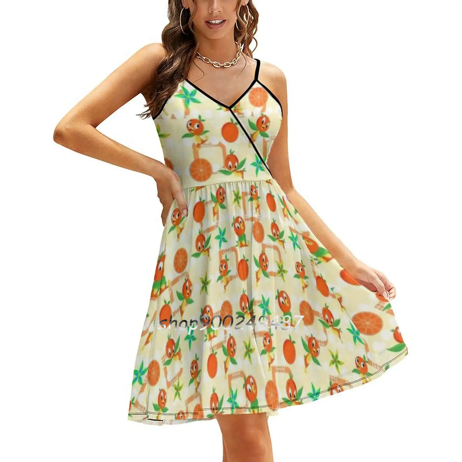 

Orange Bird Sling Dress Sexy Dress Female High Waist Dresses For Women Orange Bird Orange Florida Walt World Walt World Theme