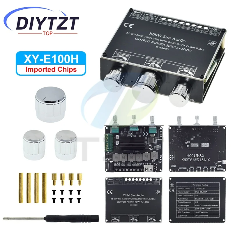 XY-E100H XY-E100L 2.1 Channel Bluetooth Audio Amplifier Board Module 50W+50W+100W Subwoofer With High Fidelity And Sound Quality