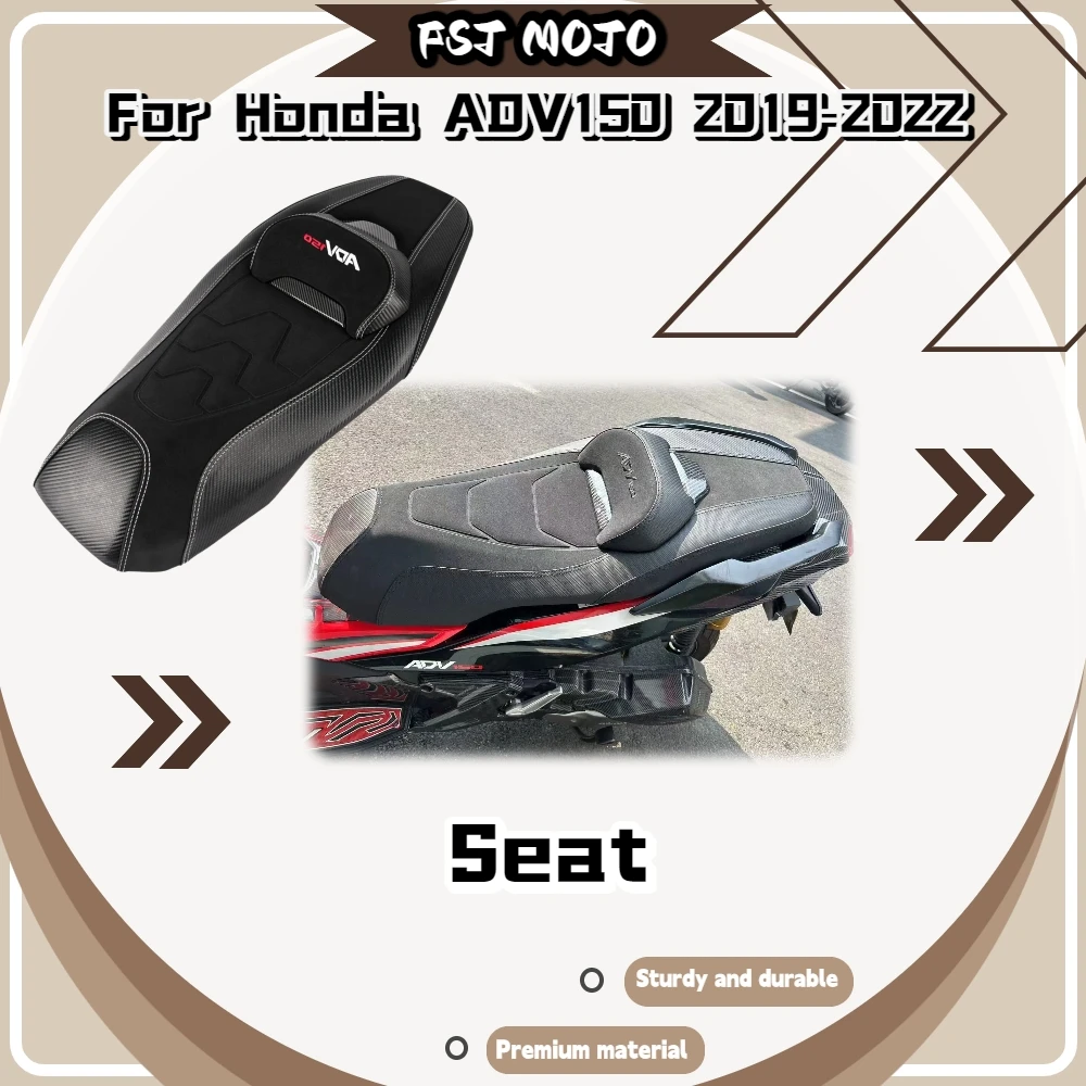 For Honda ADV150 2019‑2022 Motorcycle Full Seat Assembly, Soft Cushion Built‑in Rider Backrest Mod Accessories