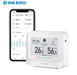 INKBIRD 8-in-1 Indoor Temperature Humidity Monitor 2 Years Data Cloud Storage Weather Station for Office Home Study Incubator