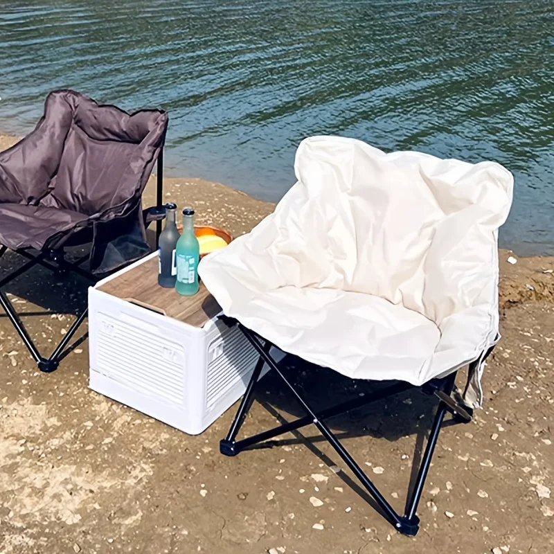 Thickened Camping Chair Outdoor Seating Portable Folding Chair Beach Seating Low-Back Courtyard Recliner Garden Supplies