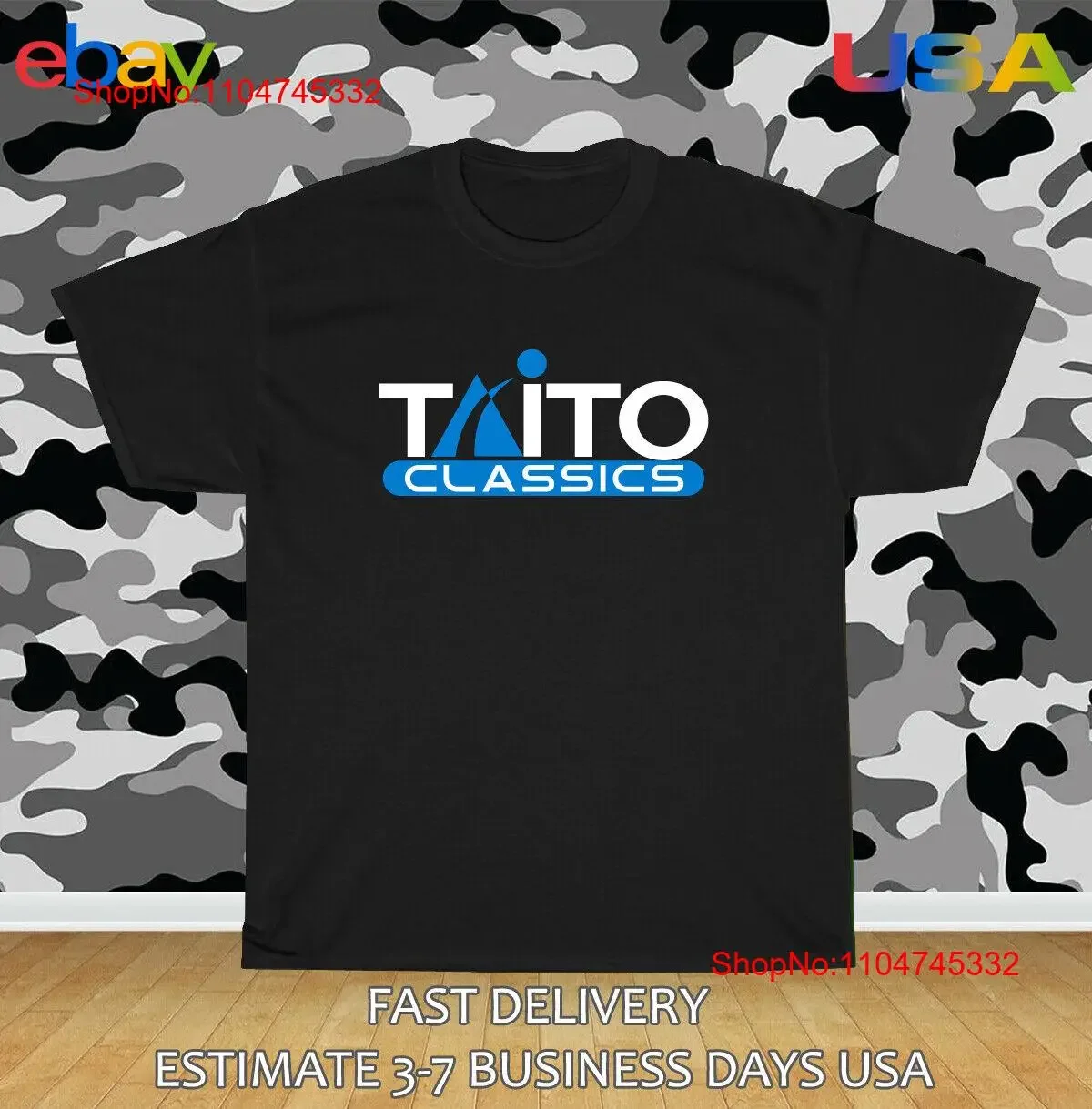 Taito Classics Arcade Games Logo camiseta para hombre talla americana vintage lavado elegante Casual homme Top para uso diario