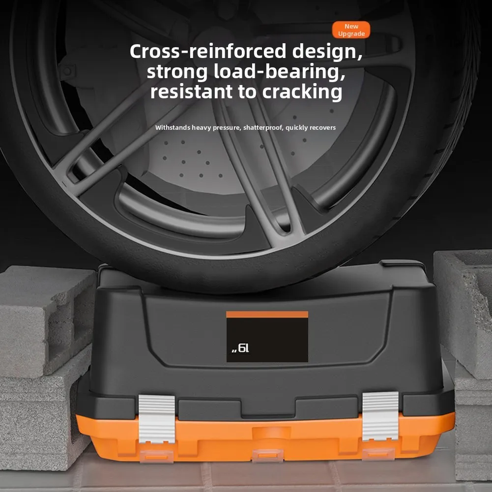 Reinforced Double Layer Toolbox with Multiple Storage Bins for Organized and Reliable Storage Solution for Tools