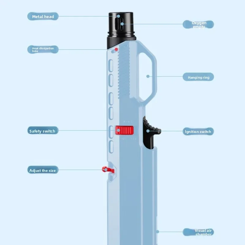Pen Style Straight Forward Windproof Blue Flame Turbine Torch Lighter, Compact and Portable Kitchen BBQ Outdoor Ignition Tool - Image 6