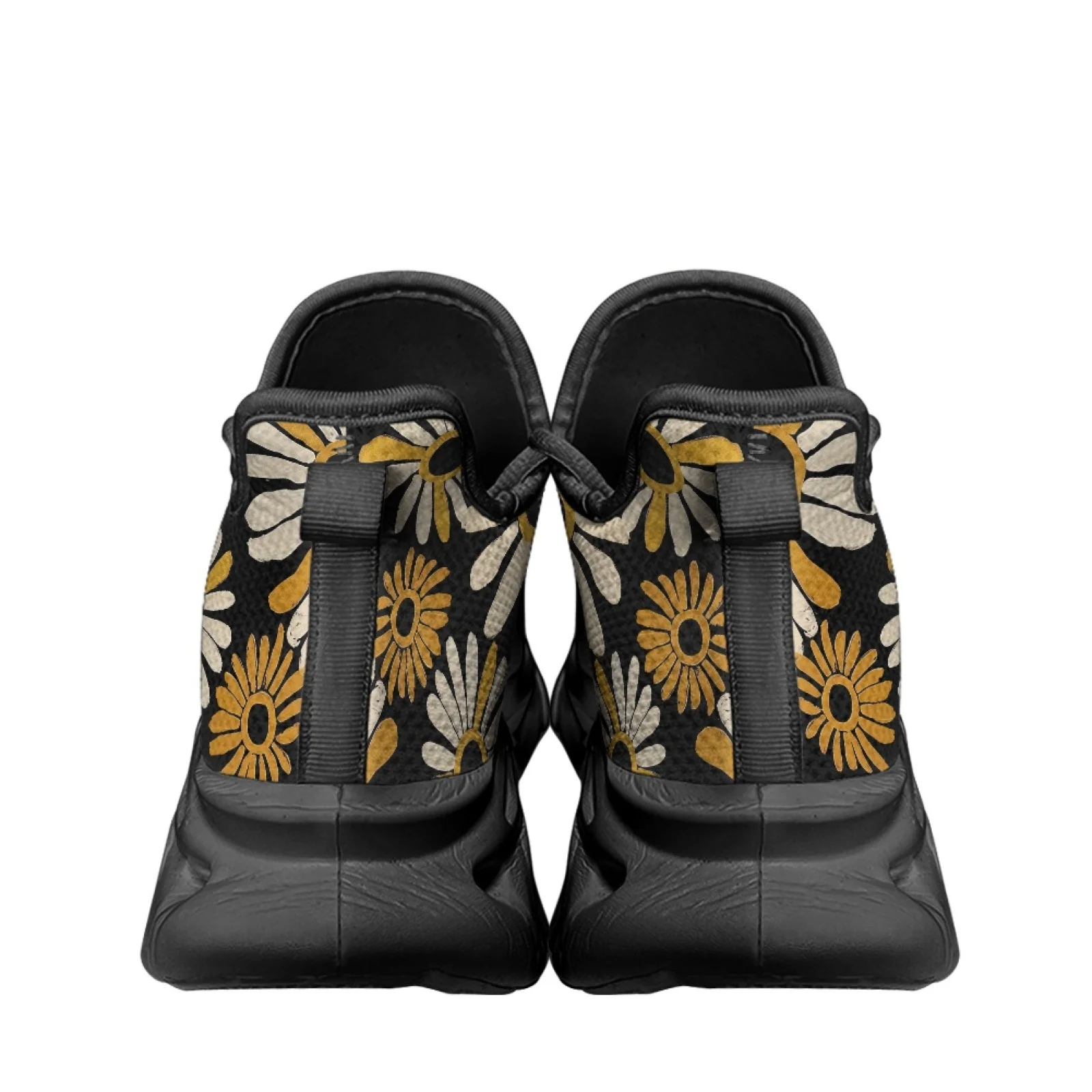 PENSTROLL Yellow White Daisy Print Breathable Men's Running Shoes for Athletes Sport Mesh & EVA Men's Racing Shoes