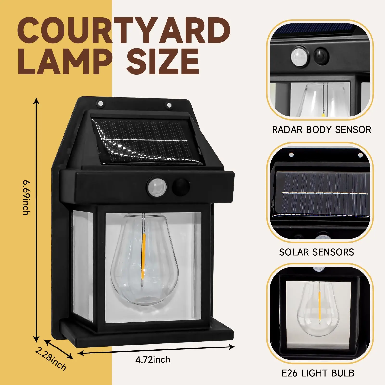 Powerful Outdoor Solar LED Street Light Waterproof Solar Lamp Garden Yard Pathway Wall Decoration External Lighting Fixture image 2