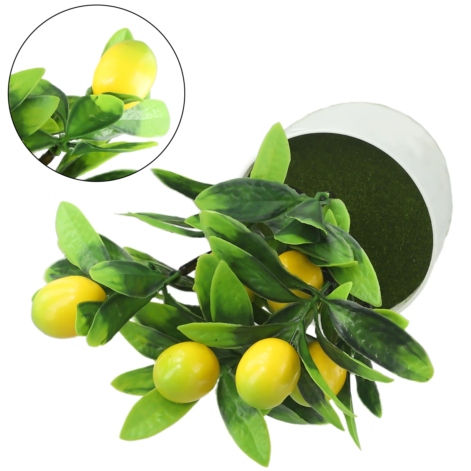 With Basin Artificial Lemon Tree Artificial Potted Flowers Does Not Fade Green Non-toxic Nvironmentally Friendly