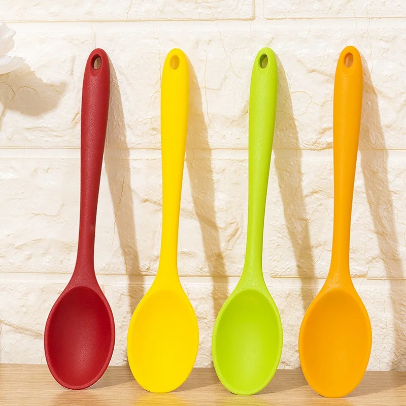 

Silicone Spoon Non-Stick Kitchen Cooking Spoon Salad Spoon Kitchen Cooking Baking Stirring Tool