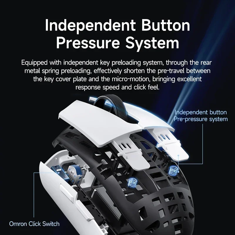 MCHOSE G3 Mouse Gaming 2.4G Paw3311 Tri-mode Mouse Ringan Nirkabel 12000DPI Ergonomi Gamer Laptop PC Buletooth