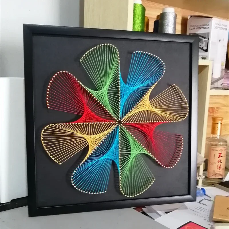 Geometry Nail Winding Painting DIY Material Package Wool Winding Painting Hand Decorative Yarn String Silk Gift