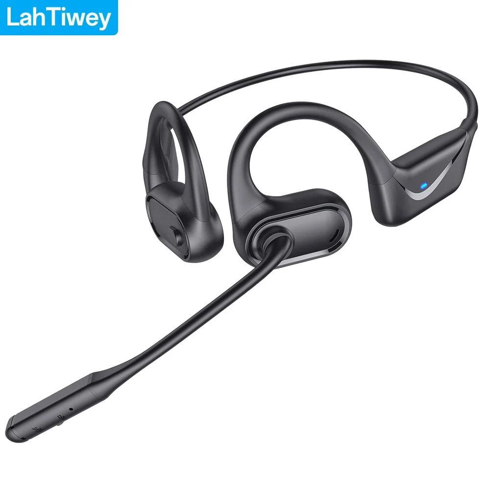 Bluetooth Headset with Boom Microphone, Open Ear Headphones, Dual Connect Bluetooth 5.4 Headphones with Noise Cancelling & Mute