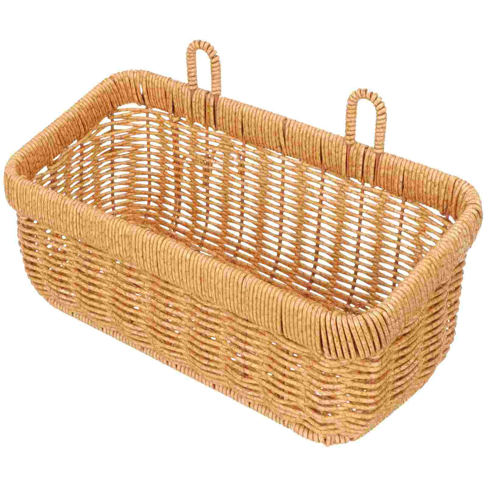 

Ginger Garlic Storage Basket Wall Flower Hanging Wicker Bathroom Pp Imitation Rattan for Onion