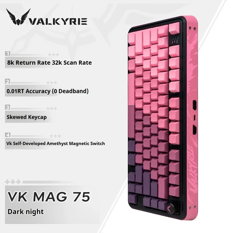 

VALKYRIE VK MAG 75, проводная клавиатура, эргономичный дизайн, с возможностью горячей замены, с низкой задержкой, RGB, индивидуальная механическая клавиатура для киберспорта и игр