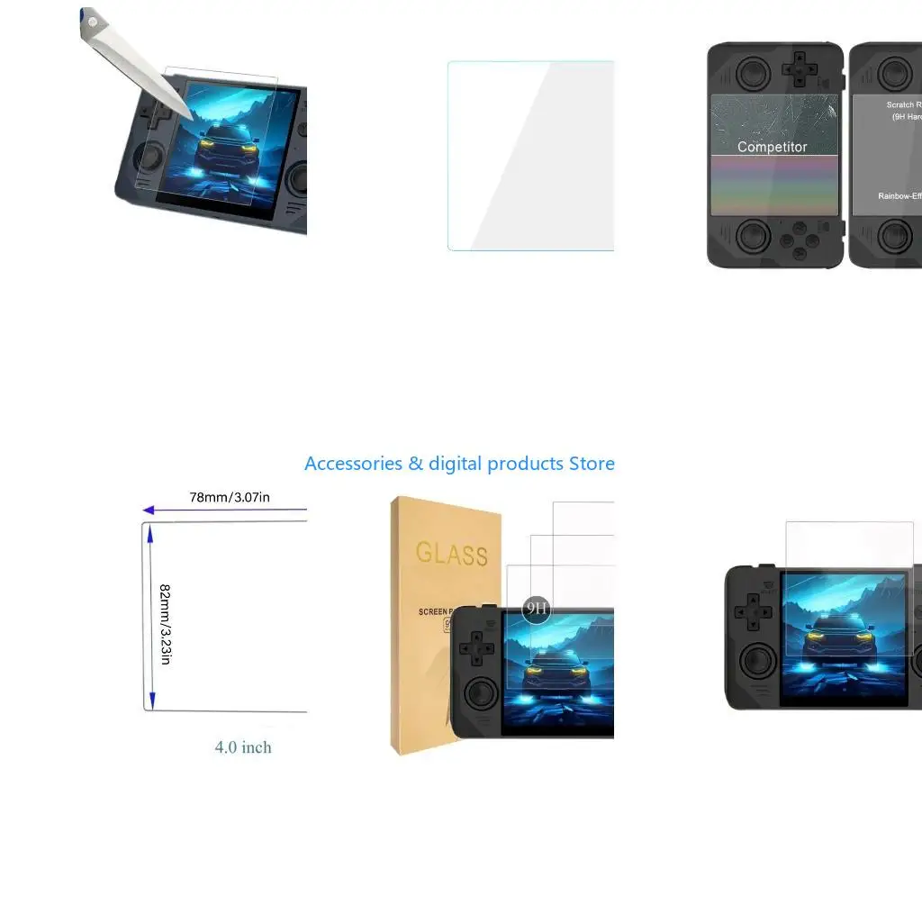 77JD Video Game Player Screen Protector Film for Powkiddy RGB30 Scratch Resistant