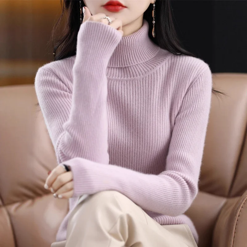 

Non-Pilling High Neck Sweater Women, Thickened Winter Coat Inner Layer Wool Knit Base Shirt