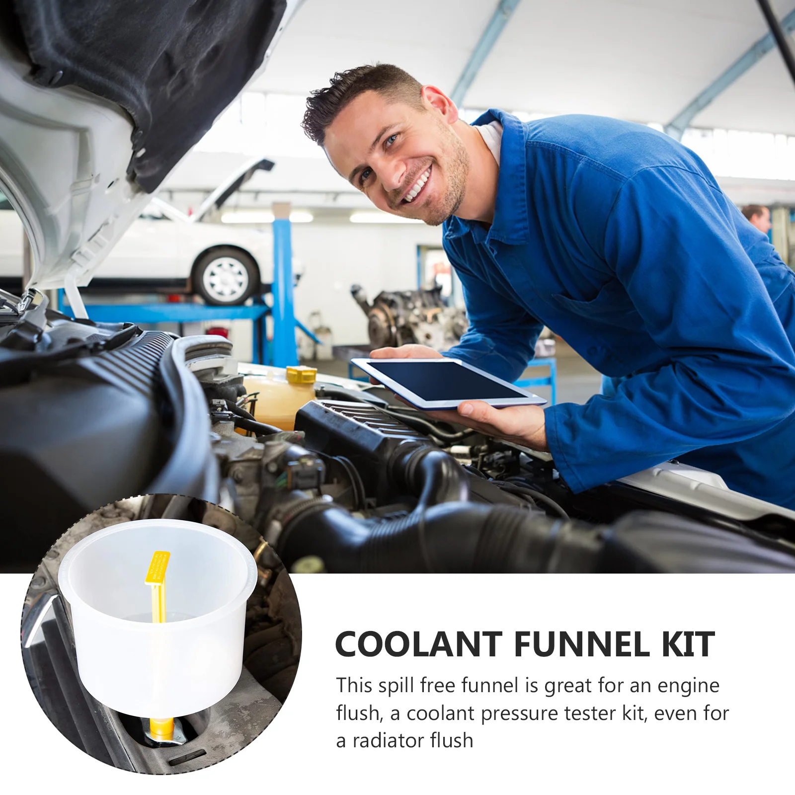 1Set Radiator Filling Kit Premium Coolant Funnel Tool No Spill Design for Efficient Coolant Bleed and Refill Works with