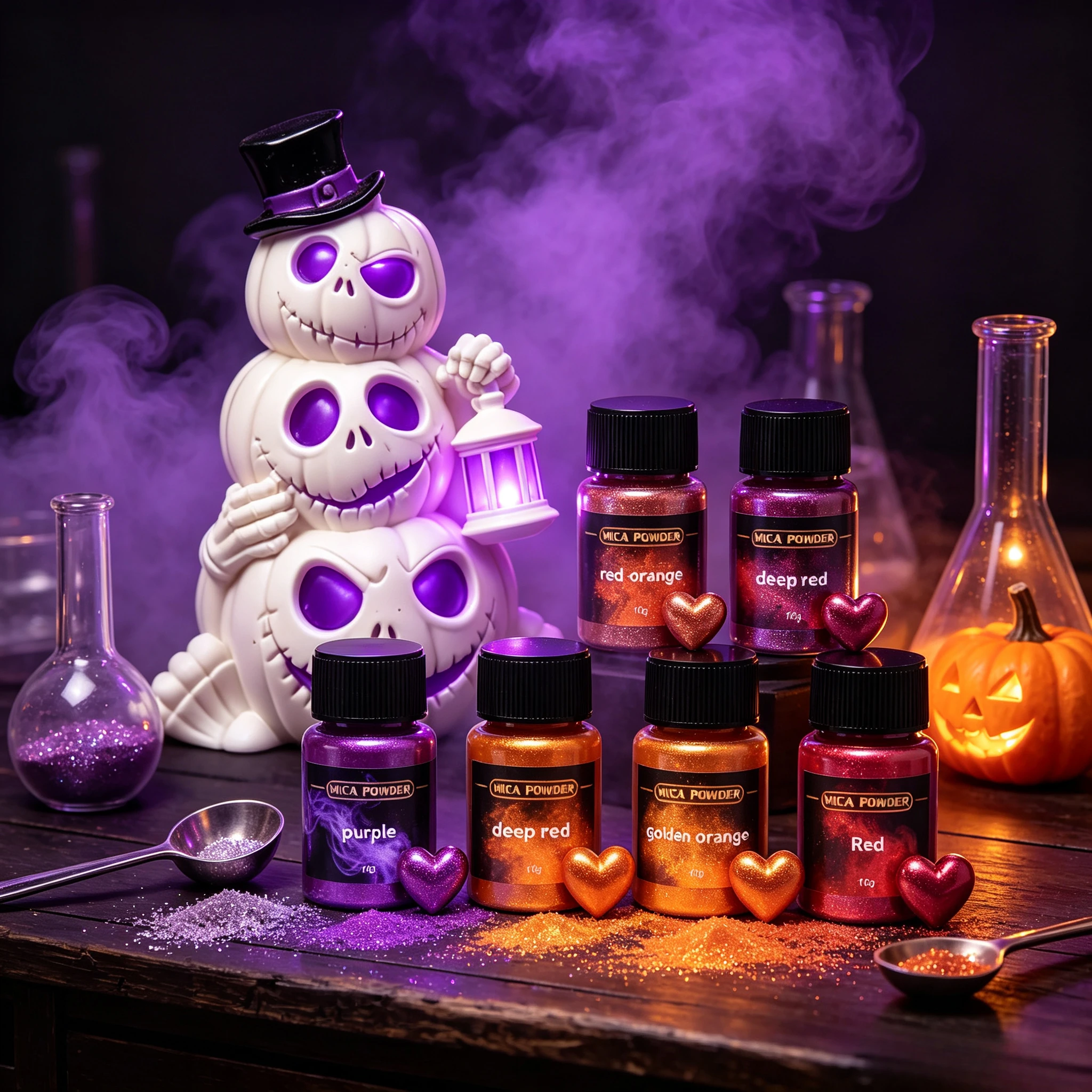 Soap Making Experiment - Halloween Stack Pumpkin Skull Silicone Candle