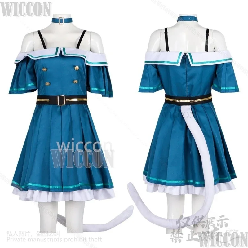 

asdh8@Game Project Sekai Cosplay Kusanagi Nene Furry Neko Earring Tail Uniform Kawaii Lolita Jirai Kei Girl ComicCon Outfit Cust