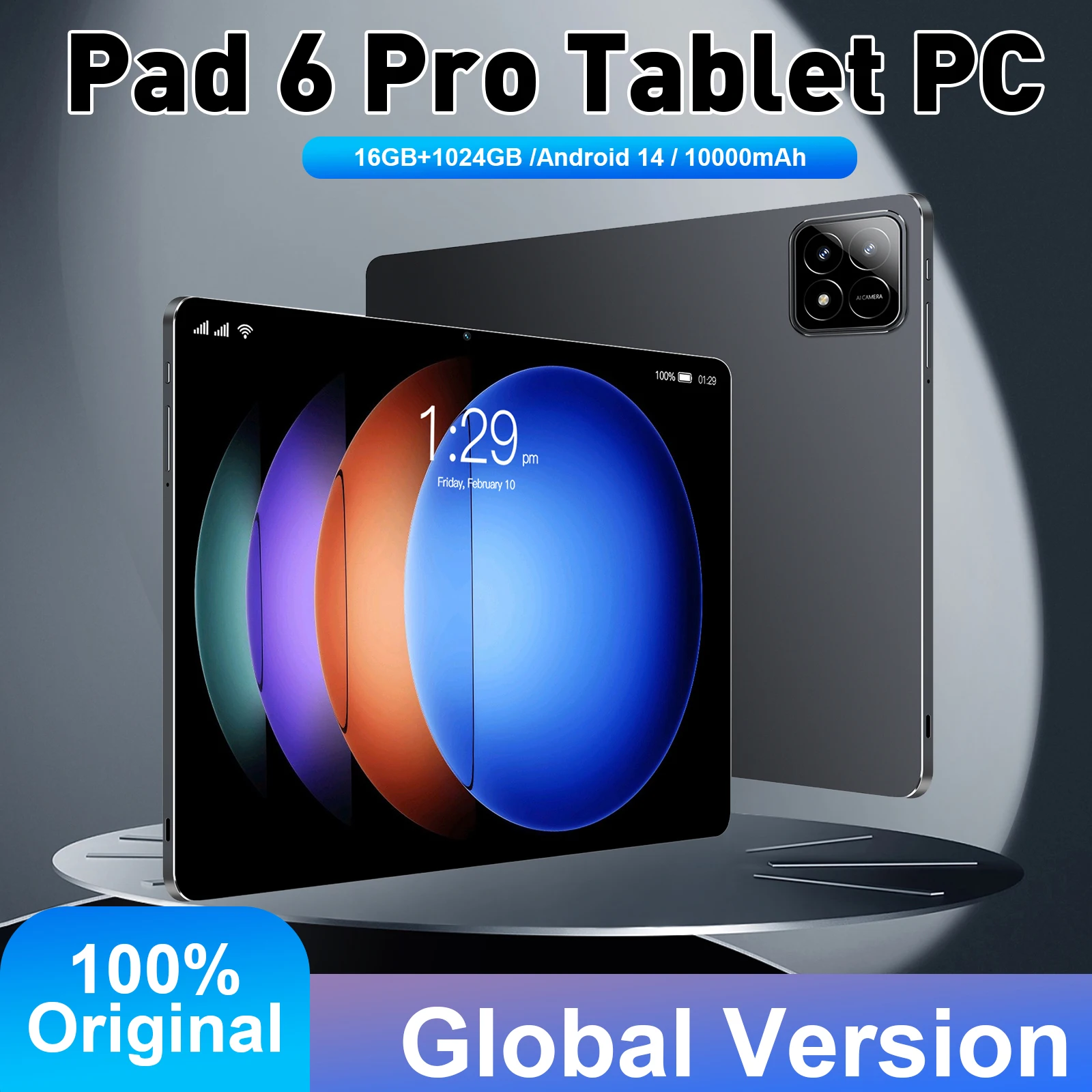 Original Pad 6 Pro Tablet 10.1 inch Android 14.0 10000mAh 16GB+1TB Xioami Global version Snapdragon 8Gen2 Dual SIM WIFI