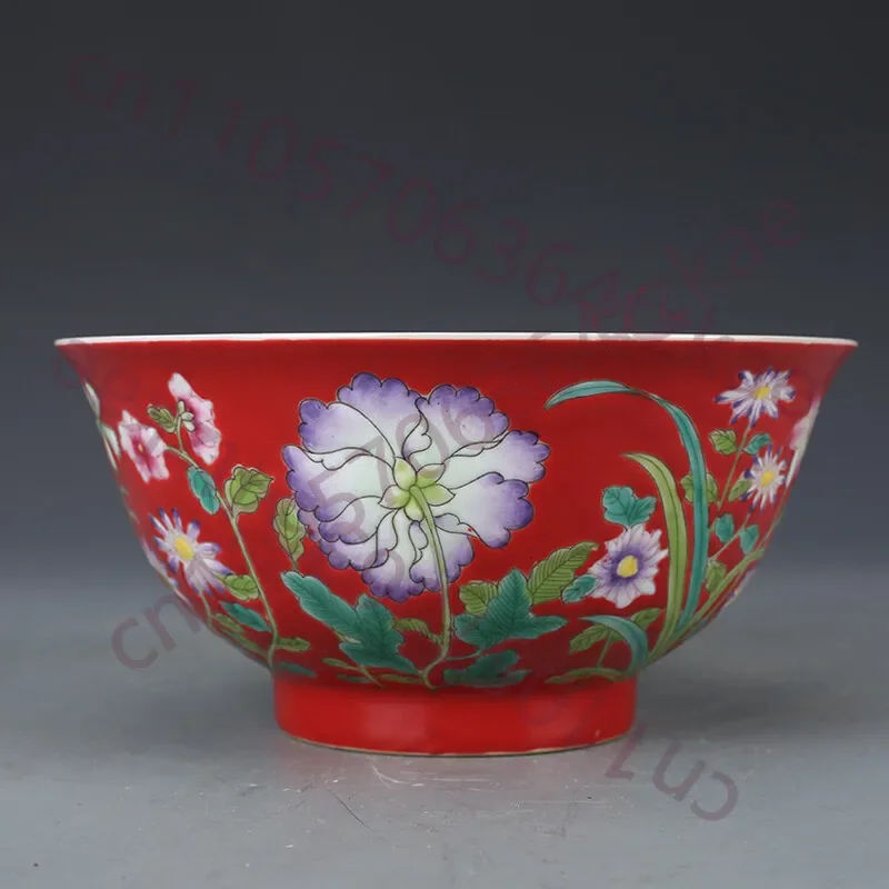 Decoration of Qing Kangxi Porcelain with Imperial Red Ground Enamel Color