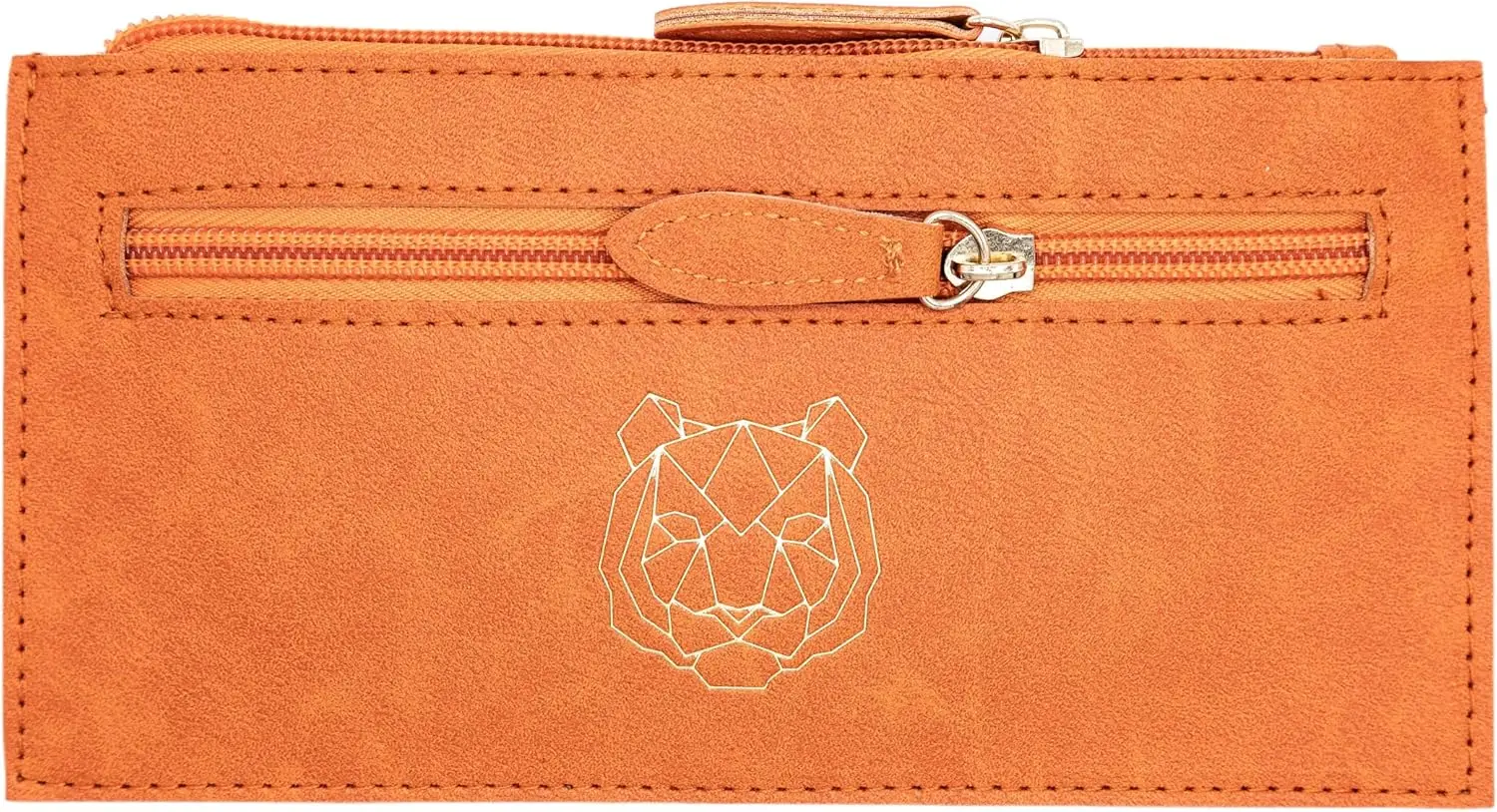 Elegante, milieuvriendelijke leren etui met dubbele rits, bruine organizer voor pennen, luxe cadeau, tasje, etui