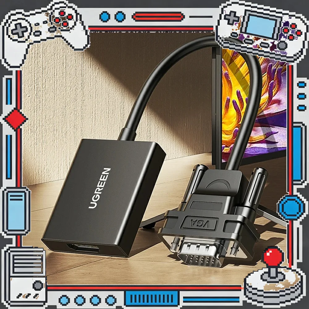 UGREEN 50945 CM513 VGA to HDMI Adapter with Audio 1080P 60Hz Video Converter for PC Laptop Monitor Projector