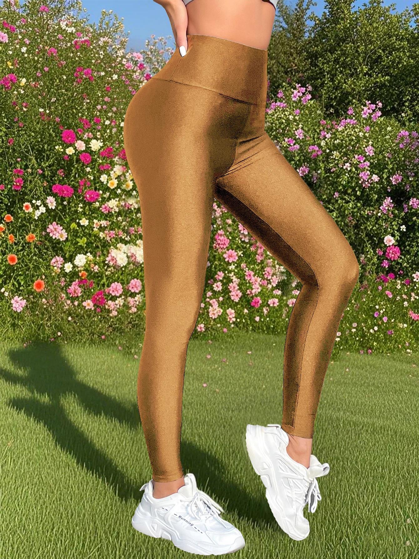 Spring And Summer New Dopamine Colored High Waisted Cropped Pants With High Elasticity Solid Color Tight Leggings For Women