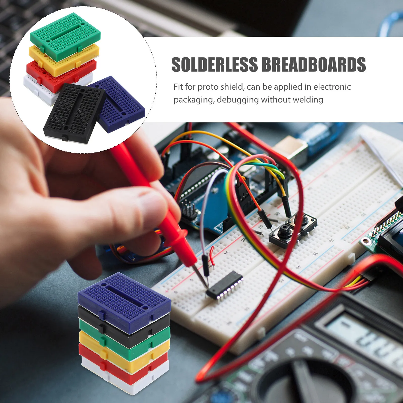 

6Pcs Solderless Breadboard Mini Small Breadboards for Science Experiments Plastic Circuit Board Experiment Board Laboratory