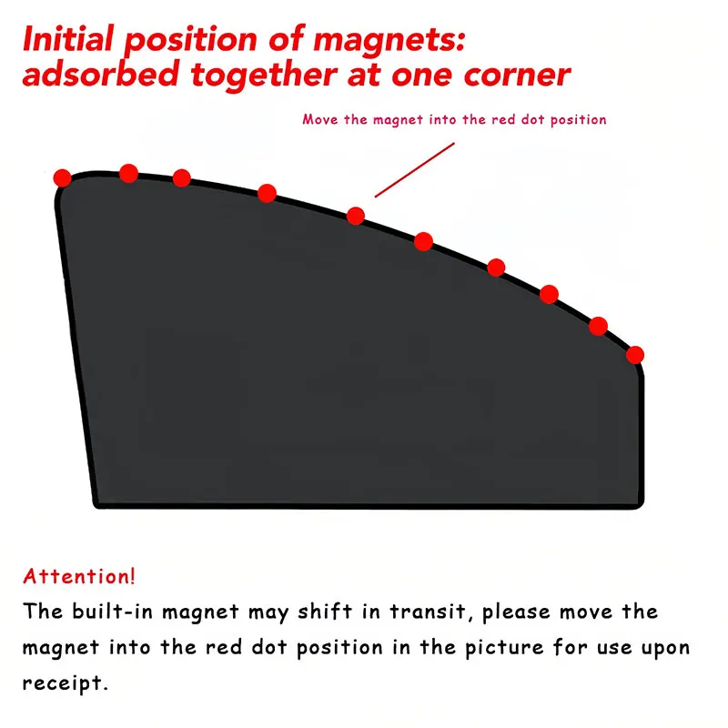 2 Stück Magnetische Auto-Seitenfenster-Sonnenschutz UV-Block Sichtschutzvorhang Blendschutz Wärmeisolierung Vorder- und Heckscheibe Auto-Zubehör – Detail 2