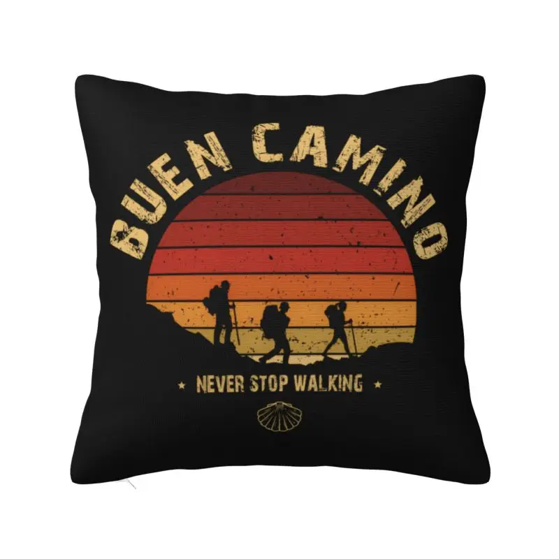 Buen Camino De Santiago Throw Pillow Case 55*55cm Decor Home Cushion Cover Soft Polyester Pillowcase Double-sided Printing