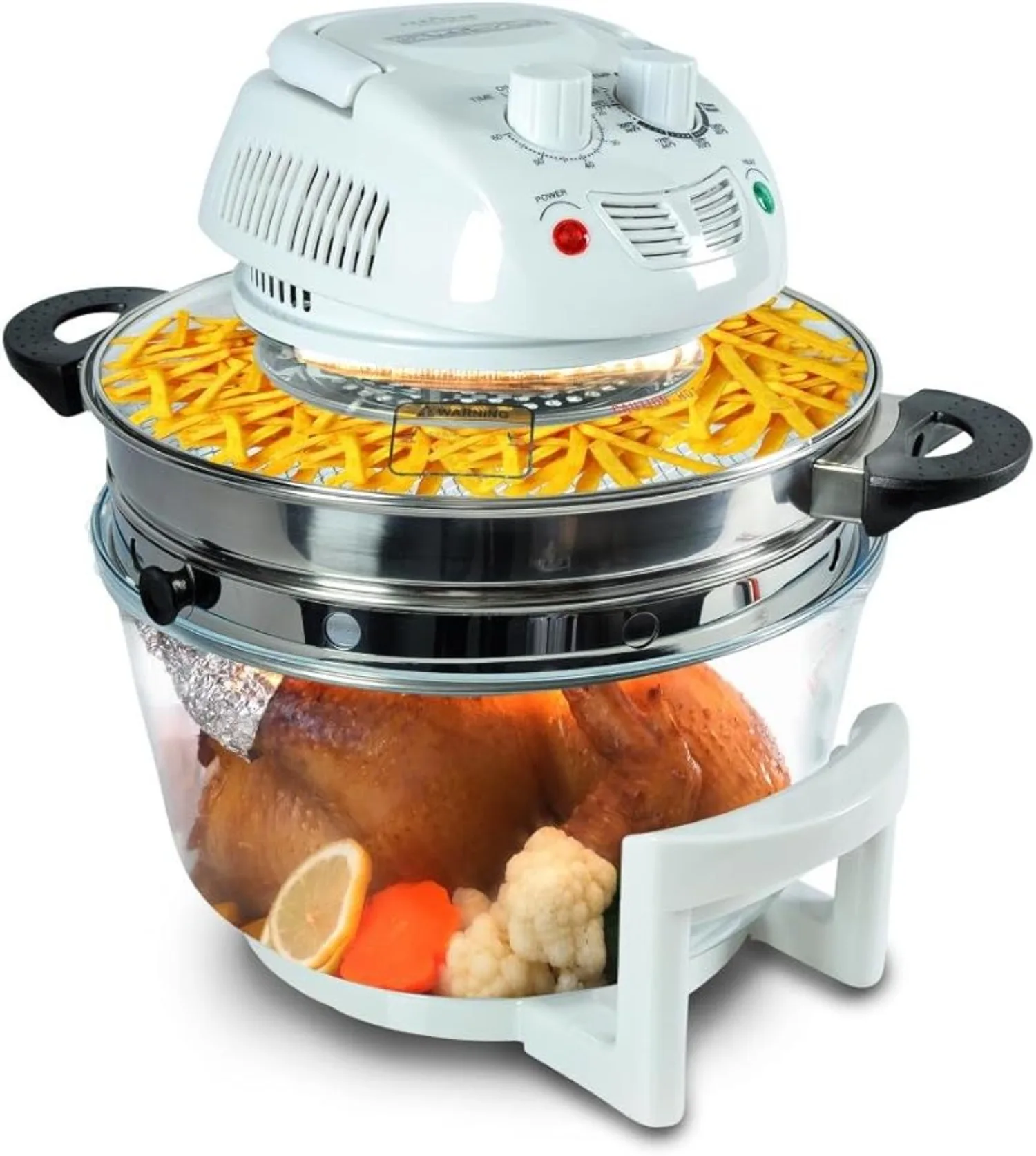 

Halogen Oven Countertop Air Fryer Infrared Convection Cooker with Stainless Steel Cooking Bowl for Healthy Meals