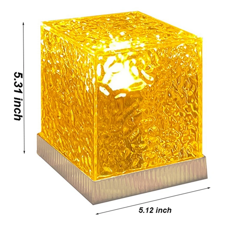 Veilleuse de décoration de lampe de vague d'eau, escales de chambre à coucher, lumière de bureau de projection de vague, tactile de 3 documents, installation facile
