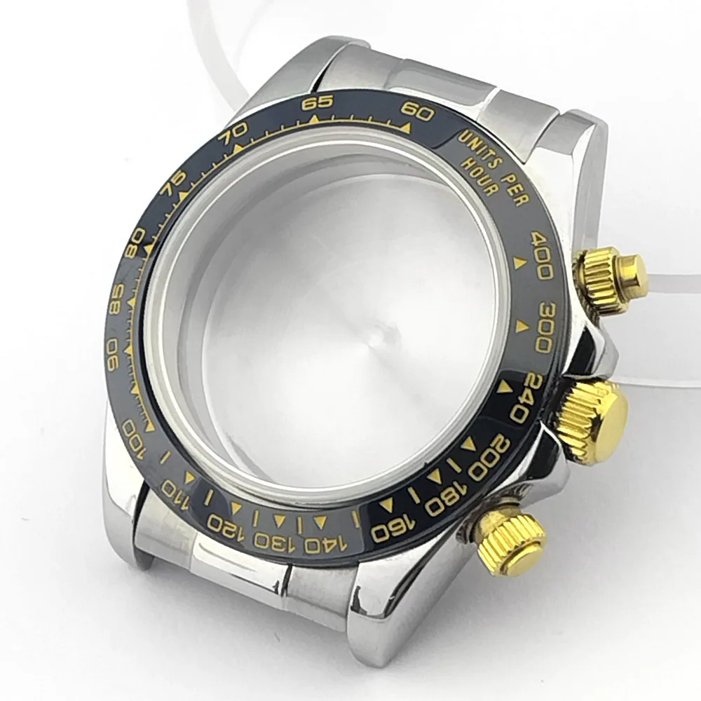 39,3-mm-Uhrgehäuse aus Metall, Gummiarmband, Saphirglas, passend für das VK63-Uhrwerk, silberfarben, roségoldfarben, schwarz, Uhrenzubehörteile, kann zusammengebaut werden. – Detail 20