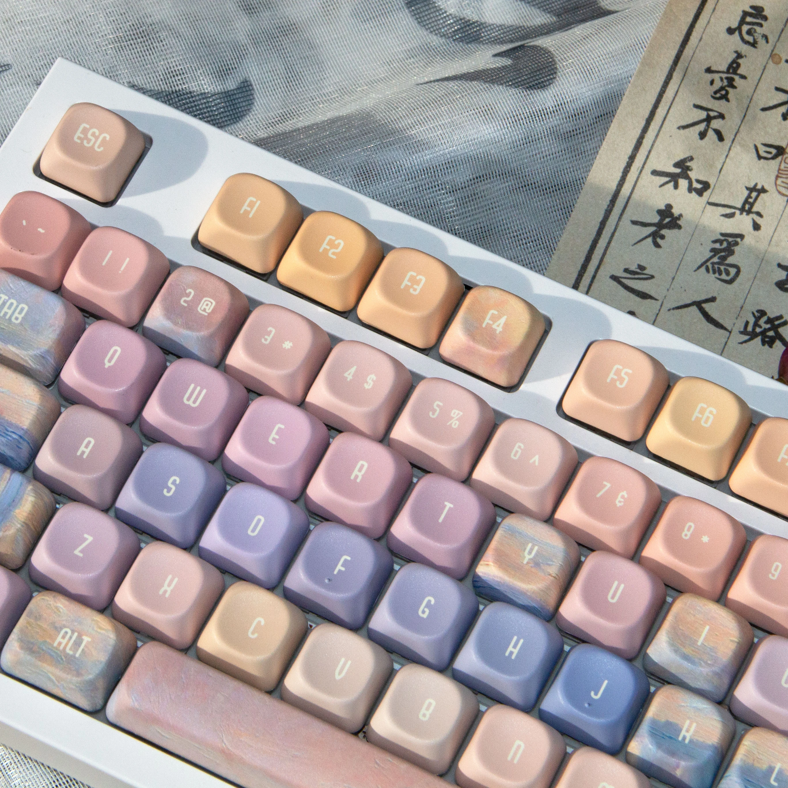 133 Keys MOA Profile Five Side Dye Sublimation PBT Keycaps Custom Keyboard Keycaps for Cherry Gateron MX Switch Gaming Keyboard