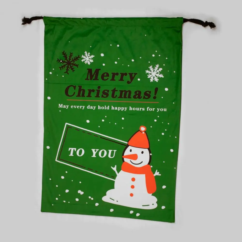 

Christmas Gift Bag Christmas Snack Bag Snowman-themed Christmas Drawstring Gift Bag Capacity Heavy Duty Reusable Holiday Party