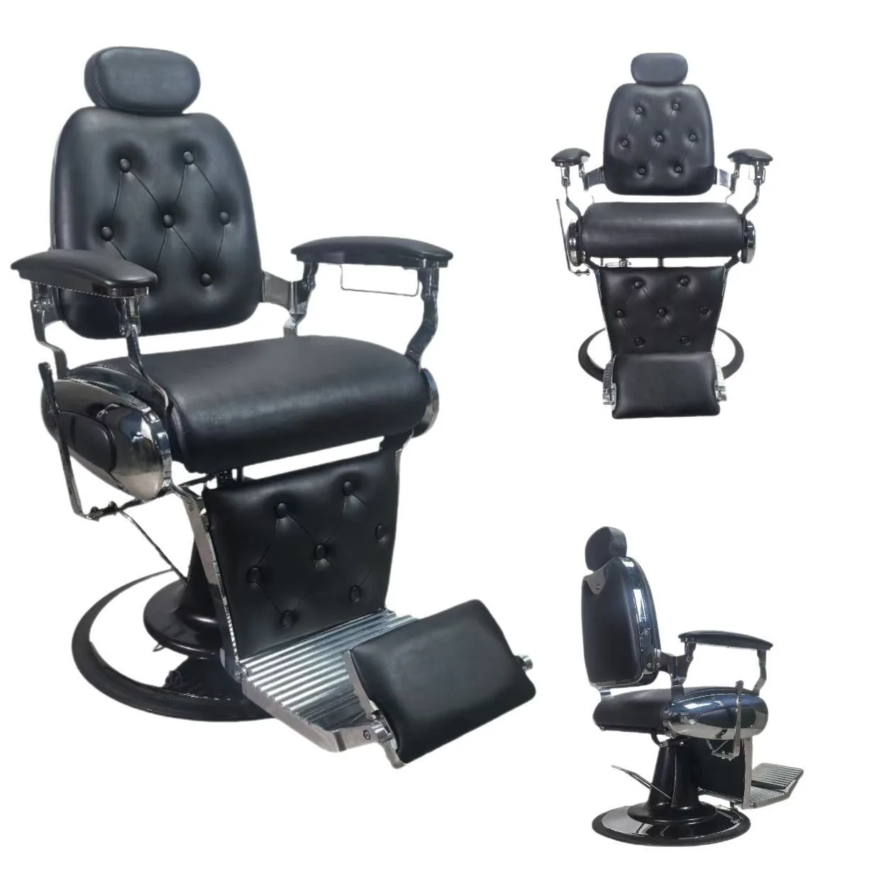 كرسي ريترو للعناية بالشعر برأس زيتي، كرسي كبير لصالونات الشعر، كرسي قابل للتعديل والمستلق مصمم خصيصًا لصالونات الشعر