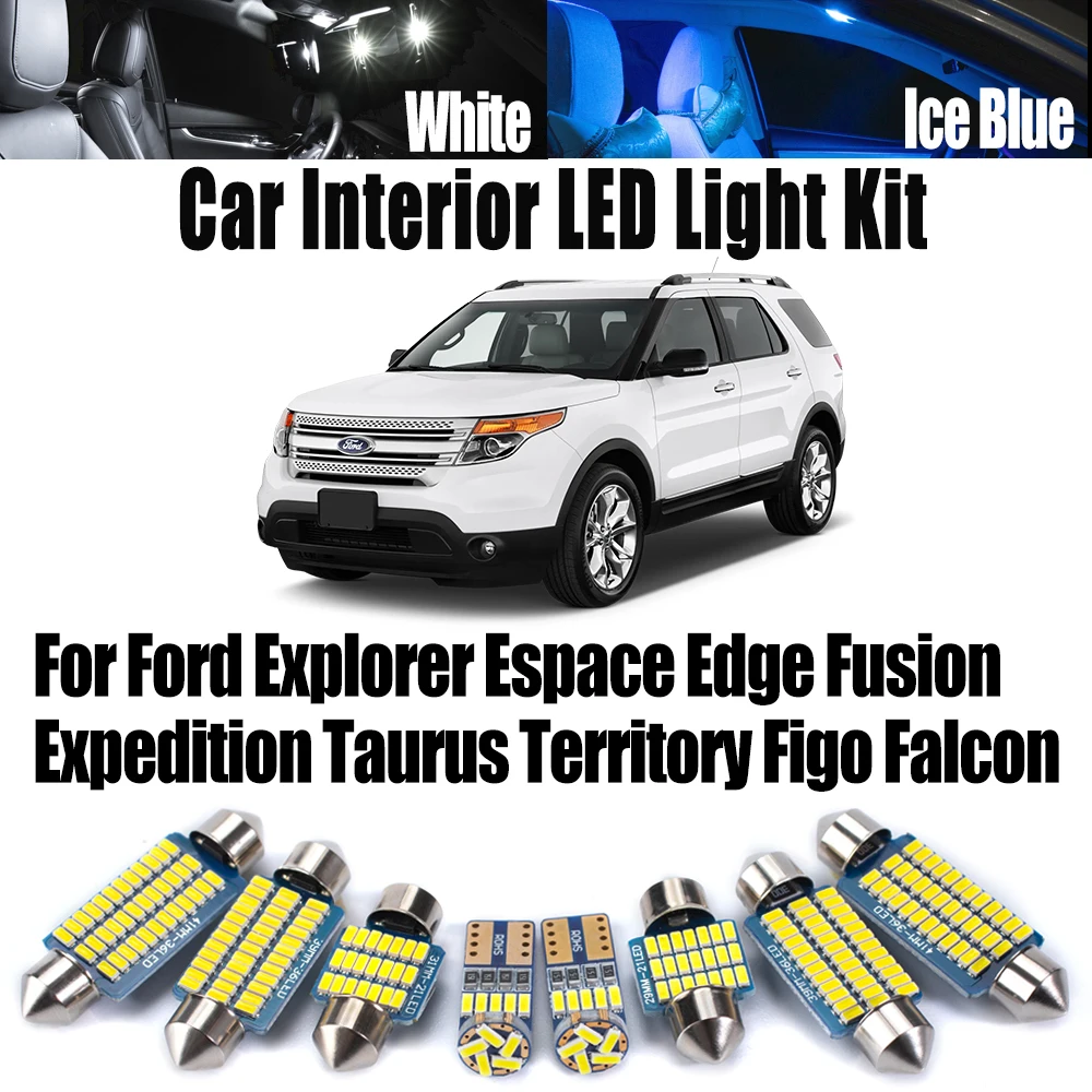 Canbus LED Interior Ceiling Dome Light Car Bulb Kit For Ford Explorer Espace Edge Fusion Expedition Taurus Territory Figo Falcon