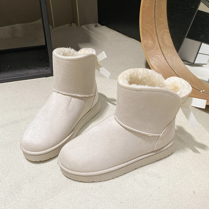 أحذية الثلوج النسائية 2026 الشتاء مريحة سميكة سوليد الأحذية العصرية القوس مصمم مكتب المشي موضة الأحذية النسائية حجم كبير #4