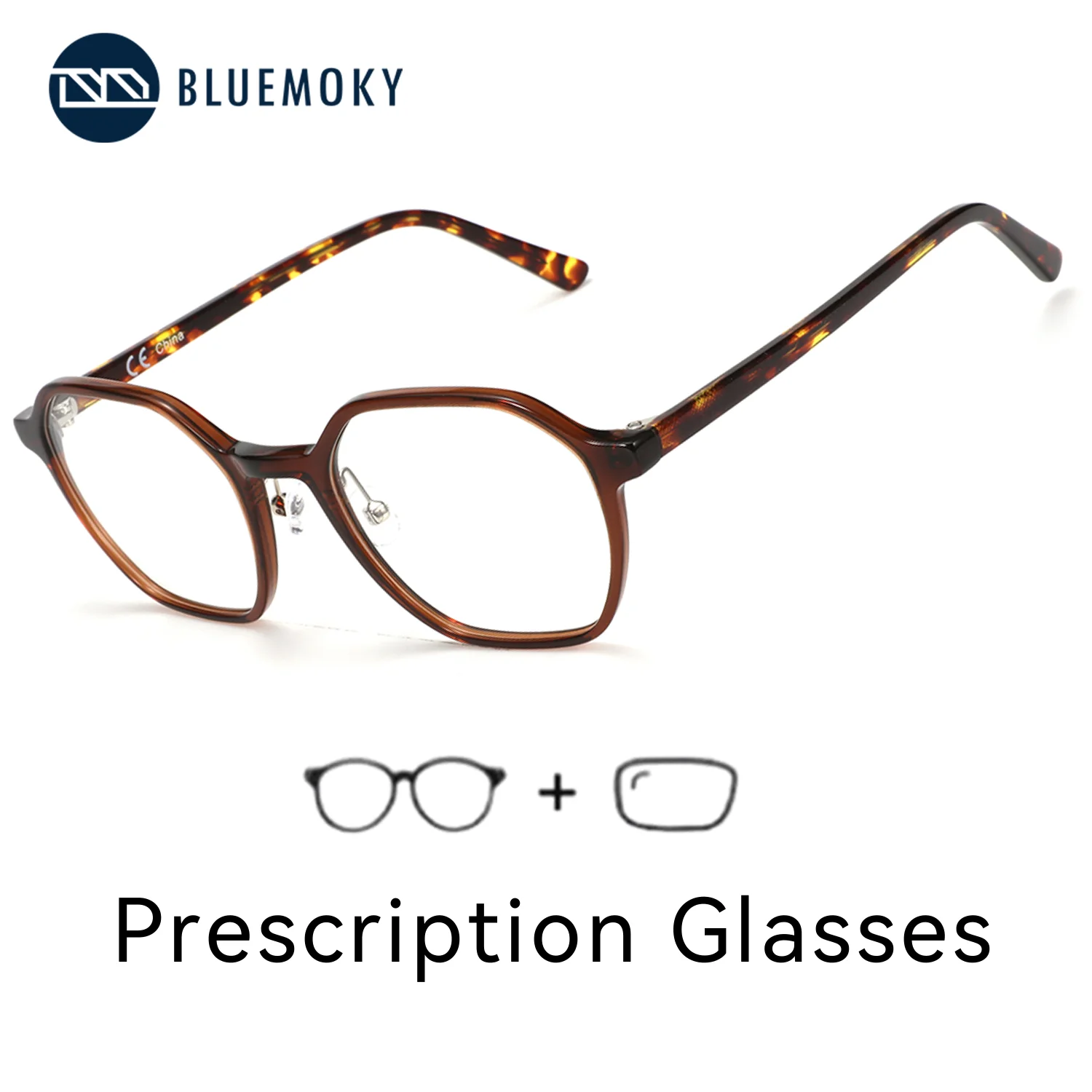 

BLUEMOKY Fashion Acetate Prescription Glasses for Men and Women Progressive Myopia Anti Blue Light Photochromic Optical Glasses