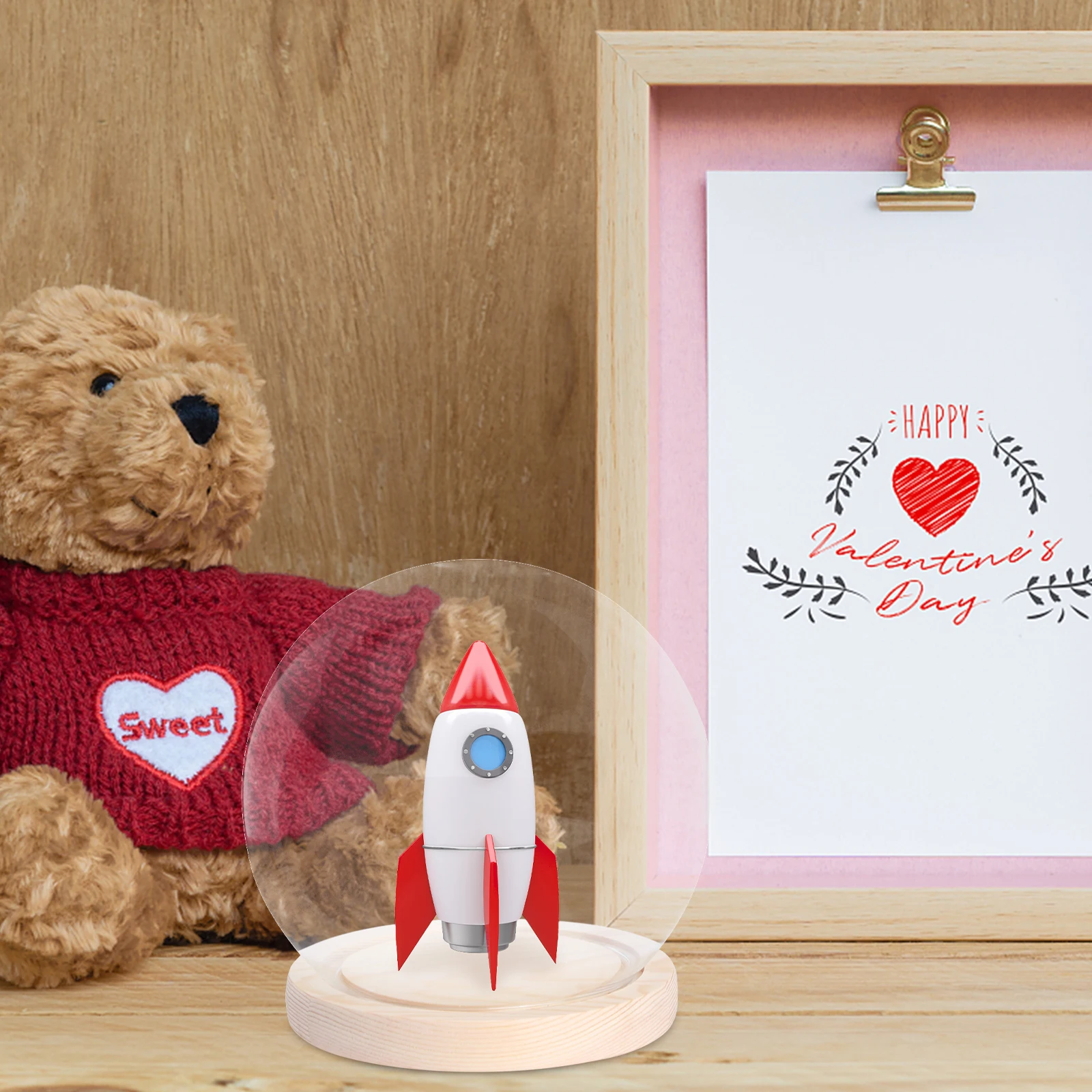 Glass Cover Display Box Model Container Dustproof Decorative Wooden Base Figurine Showcase Case for Figures Studio Props