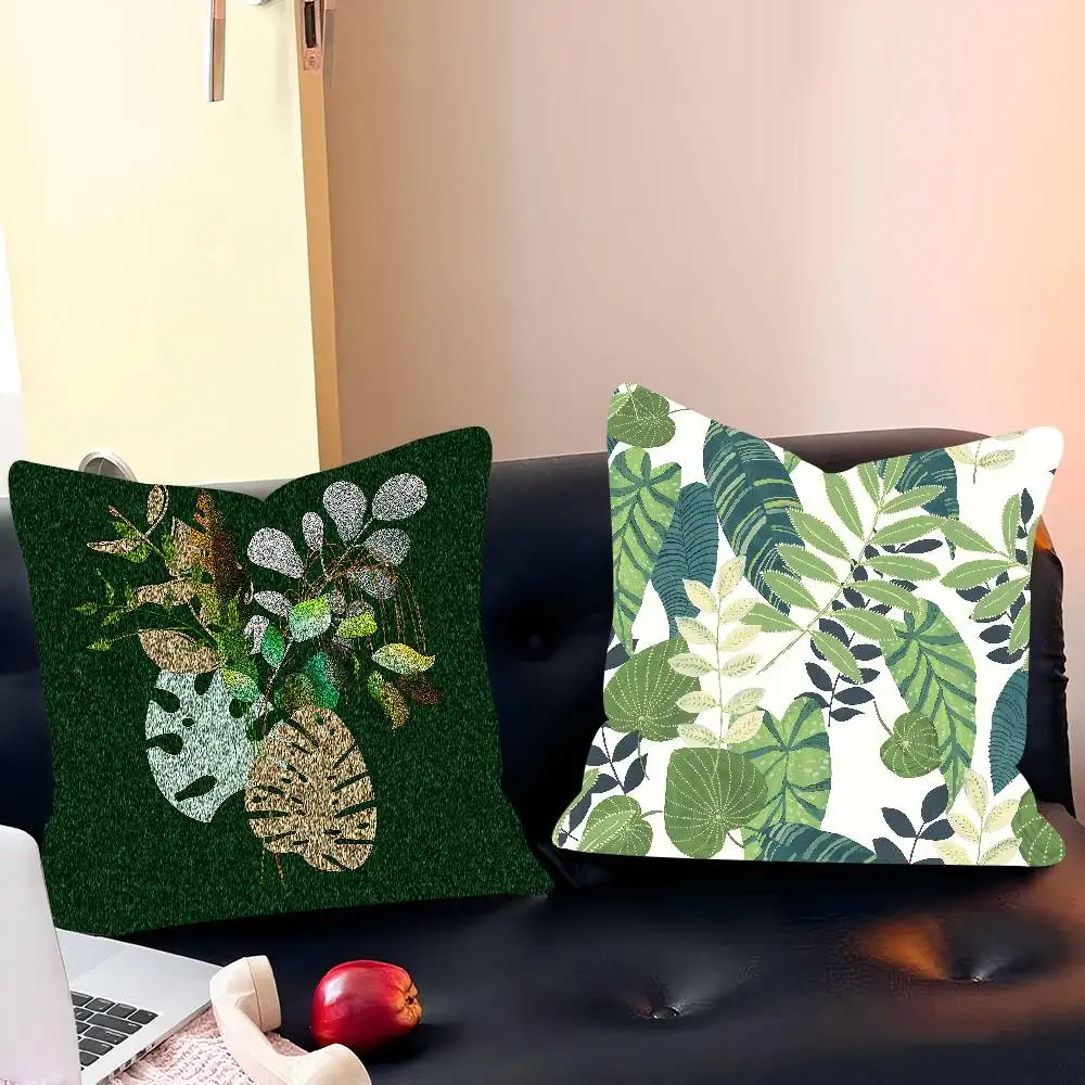 

Art Bohemian Plant Pillow Gift Home Office Decoration Bedroom Sofa Car Cushion Cover Case 45x45