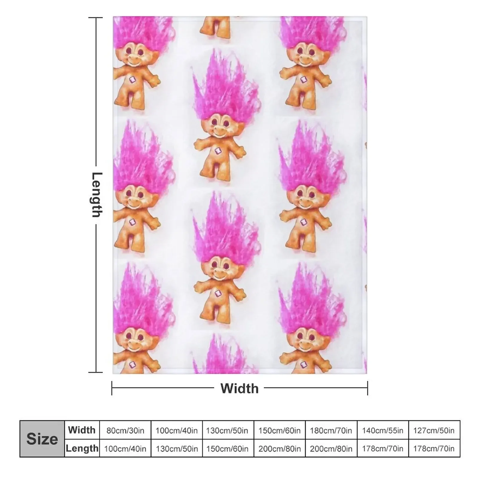 Pink Luck Troll Doll Watercolor Throw Blanket Decorative Beds Plaid Blankets For Baby Plaid on the sofa Hairys for sofa Blankets