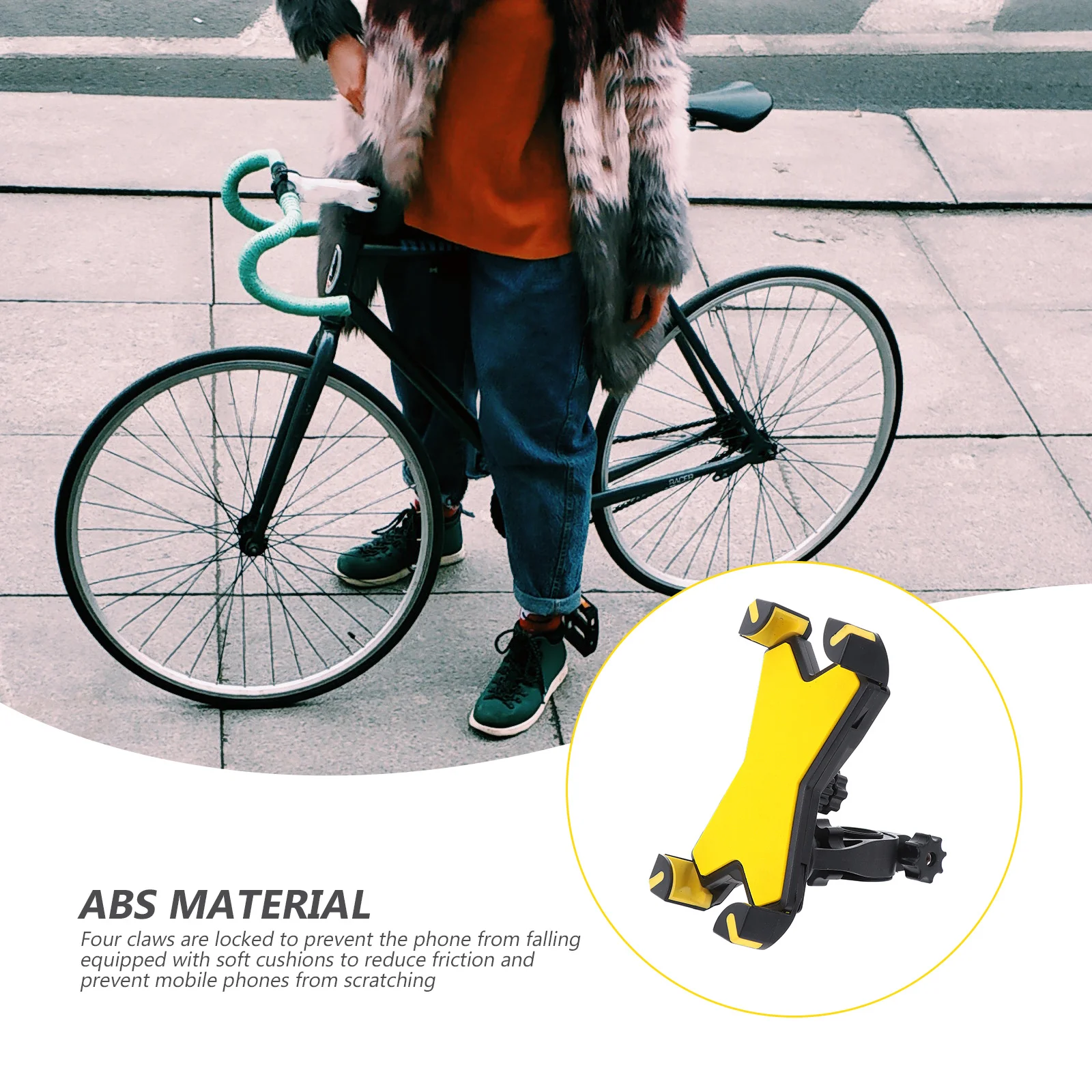

1Pcs Bike Phone Mount Universal Shockproof Cellphone Holder Adjustable Motorcycle Handlebar Anti-Shaking Easy Install Support