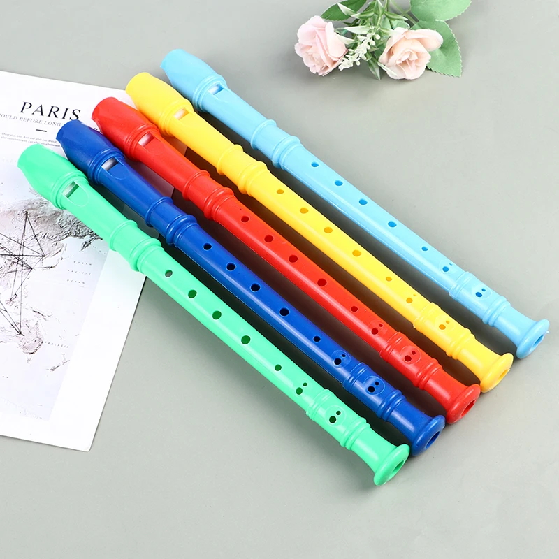 8 Hole Long Flute Clarinet Vertical Flute ABS Musical Instrument Music Education with Cleaning Stick for Children And Beginner