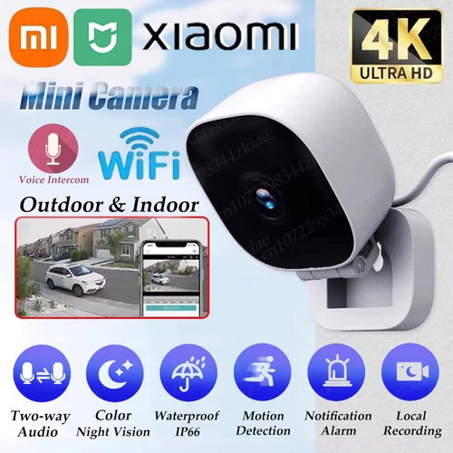 Xiaomi 4K Mini cámara de seguridad a todo Color visión nocturna WiFi Monitor IP65 impermeable detección de movimiento vigilancia con Audio bidireccional