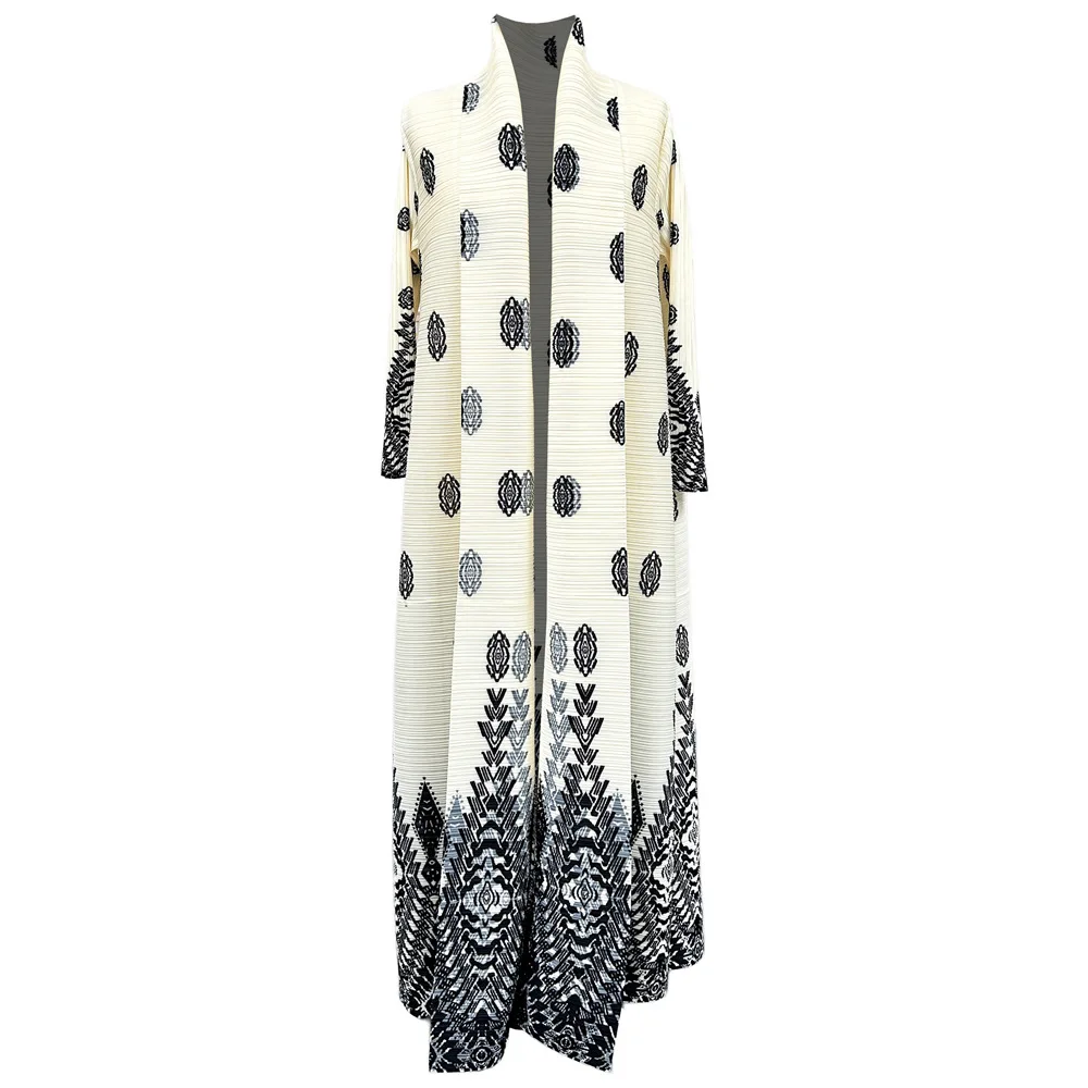 مياكي مطوي جديد 2026 موضة دبي رداء سترة المرأة مطوي المملكة العربية السعودية الشرق الأوسط الملابس المطبوعة سترة عباية الطيات