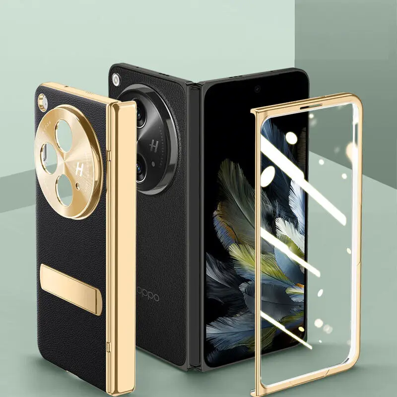 

Защитная пленка для HD-экрана, кожаная искусственная кожа для OnePlus Open Find N3, покрытие для конфиденциальности, подставка для телефона, Противоударная крышка