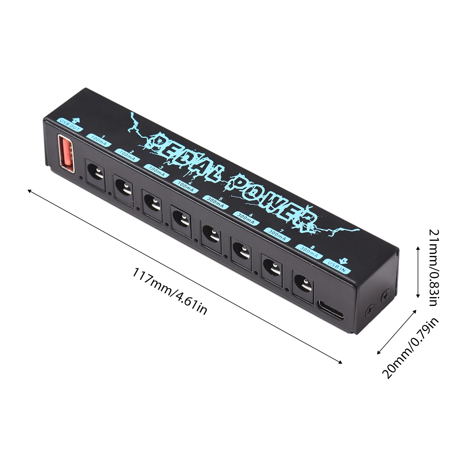 Guitar Pedal Power Guitar Effector Power Supply 8 Isolated DC Output Isolated Power USB IN 5V 2.1A & 8 DC OUT 9V & 1 USB OUT